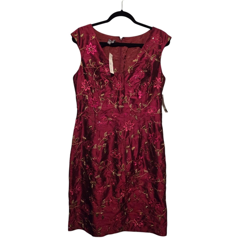 Vtg Muse NWT Women Silk Babydoll Dress 12 Y2K 90's Floral Embroidery Whimsigoth